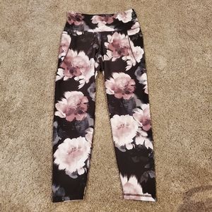 Old Navy black floral workout pants